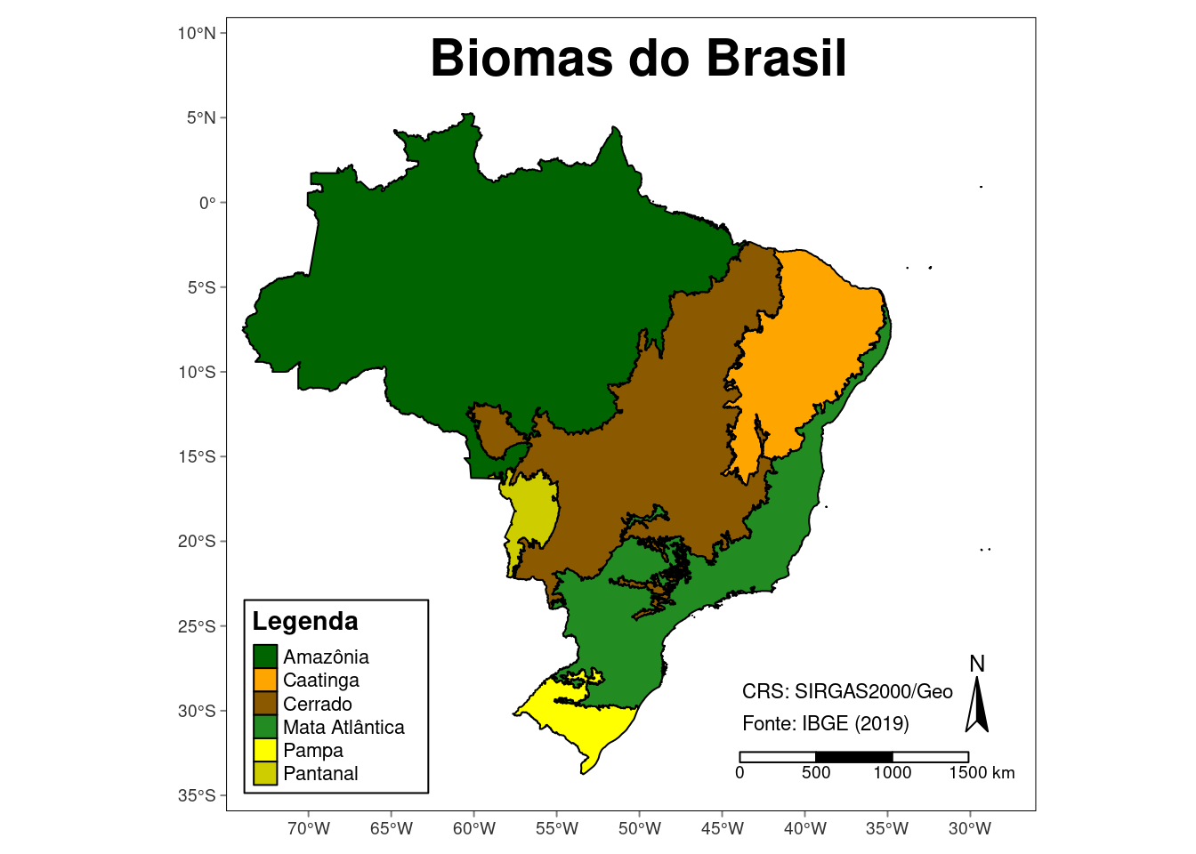 Mapa de Biomas do Brasil com o pacote `tmap`.